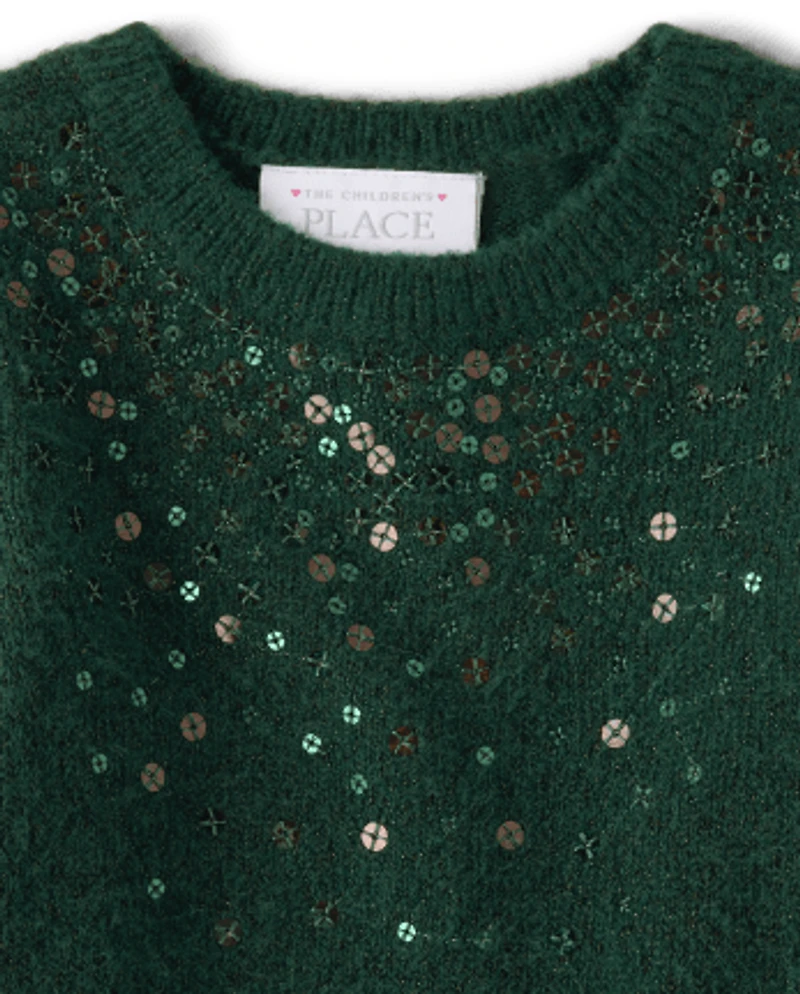 Baby And Toddler Girls Sequin Sweater Dress
