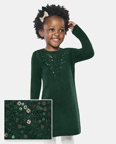 Baby And Toddler Girls Sequin Sweater Dress