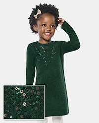 Baby And Toddler Girls Sequin Sweater Dress