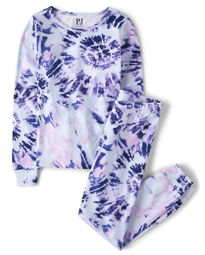 Girls Tie Dye Snug Fit Cotton Pajamas