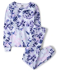 Girls Tie Dye Snug Fit Cotton Pajamas