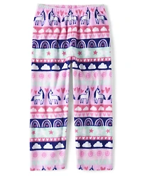 Girls Unicorn Fairisle Fleece Pajama Pants