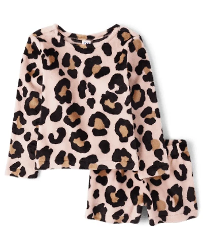 Pyjama en molleton léopard pour fille