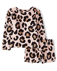 Pyjama en molleton léopard pour fille