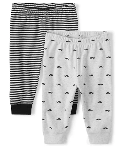 Baby Boys Mustache Pants 2-Pack