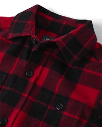 Boys Buffalo Plaid Flannel Button Up Shirt