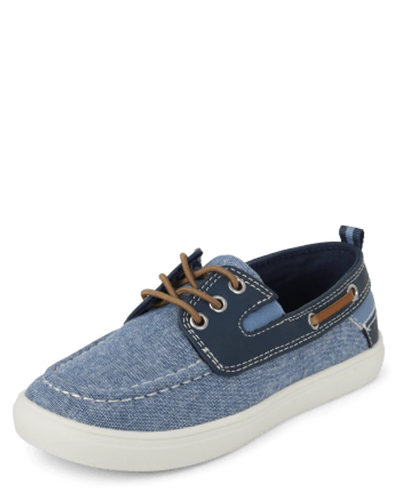 Kids Chambray Boat Shoes