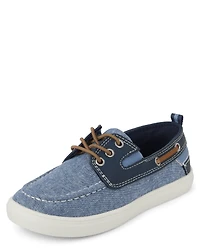 Kids Chambray Boat Shoes
