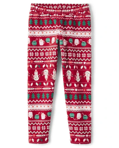 Girls Print French Terry Cozy Leggings