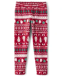 Girls Print French Terry Cozy Leggings