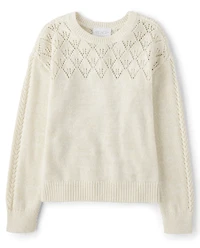 Pull en maille torsadée pour fille