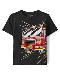 Baby And Toddler Boys Fire Truck Graphic Tee