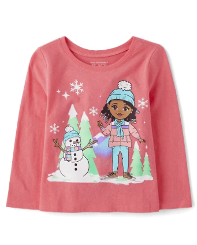 Baby And Toddler Girls Winter Girl Graphic Tee