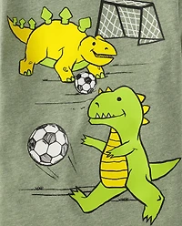 Baby And Toddler Boys Dino Soccer Graphic Tee