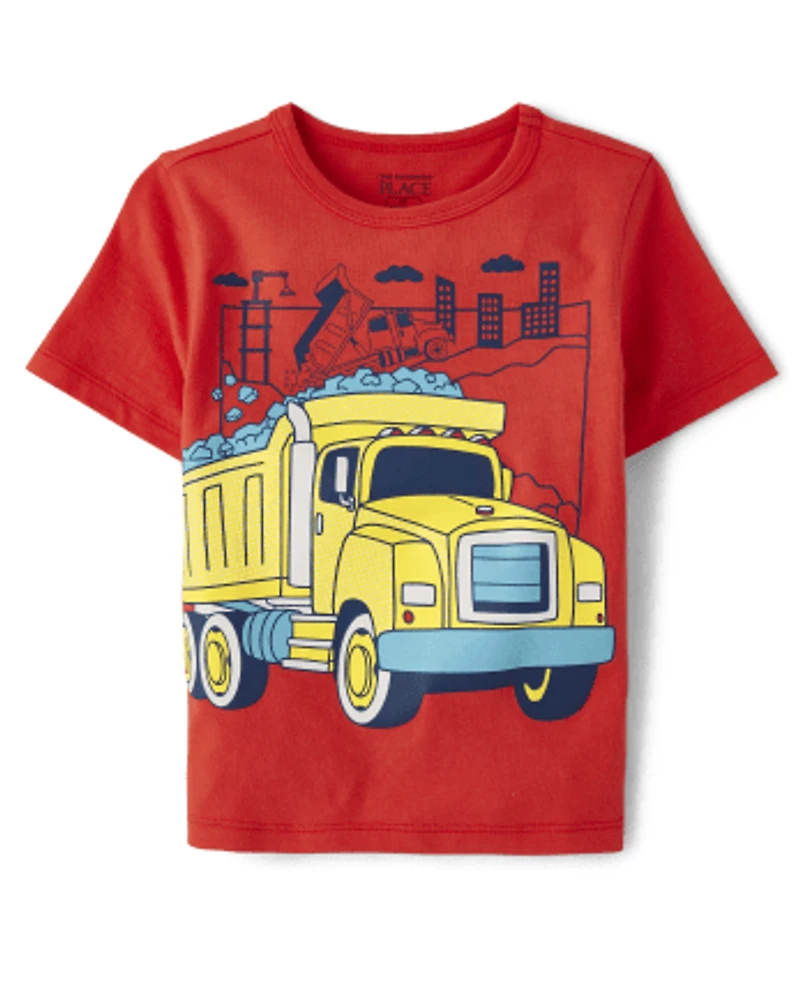 Baby And Toddler Boys Construction Truck Graphic Tee