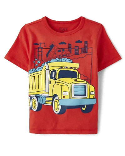 Baby And Toddler Boys Construction Truck Graphic Tee