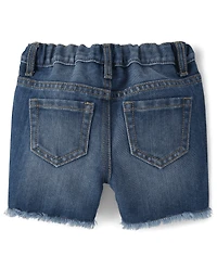Baby And Toddler Girls Denim Midi Shorts
