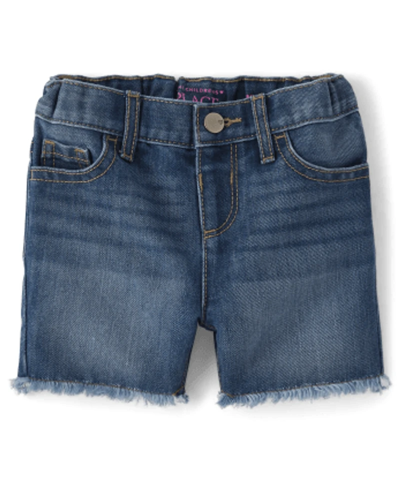 Baby And Toddler Girls Denim Midi Shorts