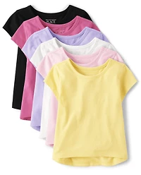 Toddler Girls High Low Tee Shirt 6-Pack