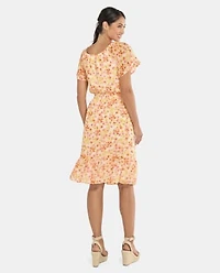 Womens Mommy And Me Floral Georgette Tiered Dress