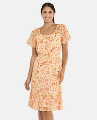 Womens Mommy And Me Floral Georgette Tiered Dress