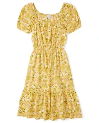 Womens Mommy And Me Floral Tiered Dress