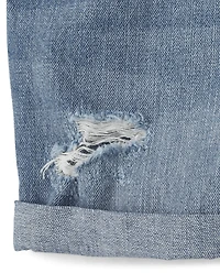 Girls Roll Cuff Denim Shortalls