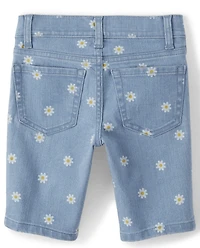Girls Daisy Denim Skimmer Shorts