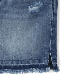Short midi en jean pour fille