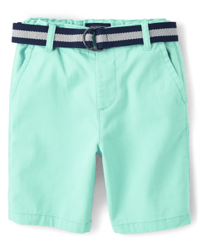 Boys Belted Chino Shorts