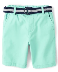 Boys Belted Chino Shorts