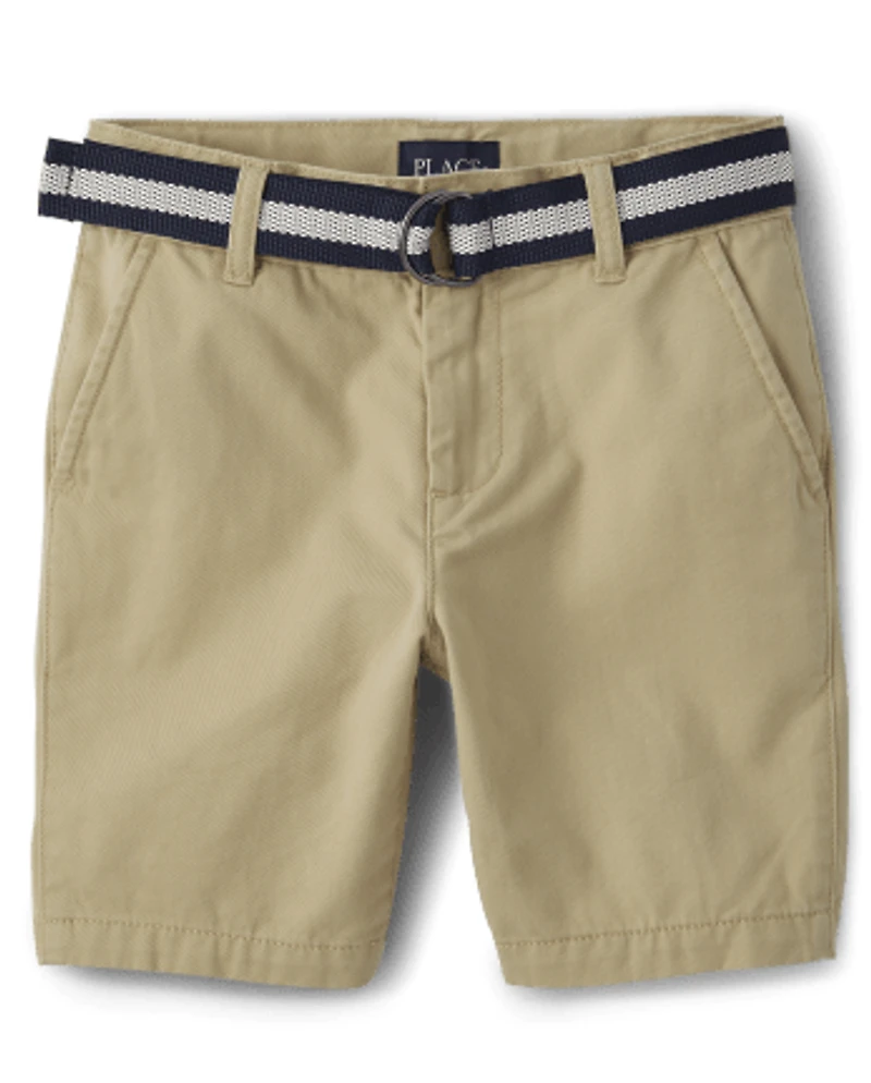 Boys Belted Chino Shorts