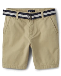 Boys Belted Chino Shorts