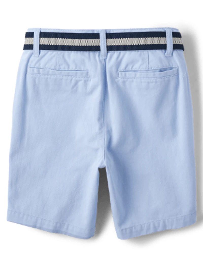 Boys Belted Chino Shorts