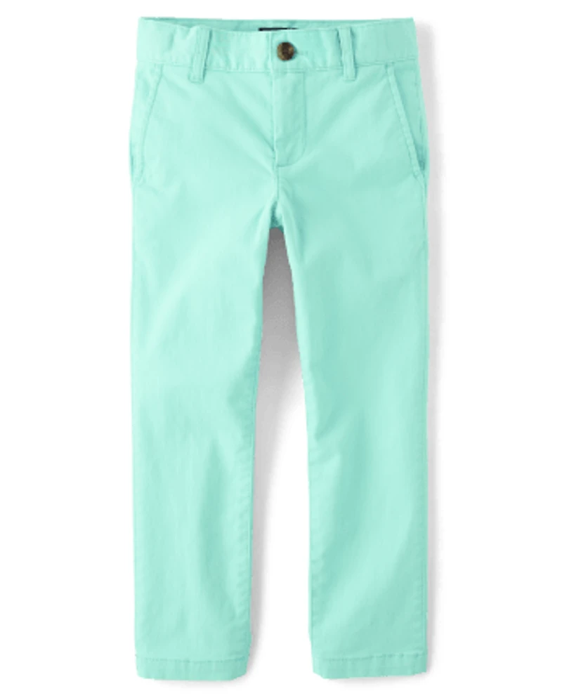 Pantalon chino skinny extensible pour uniforme garçon