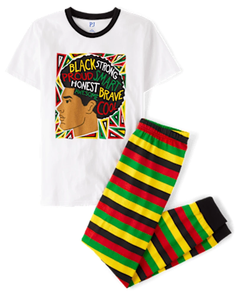Mens Matching Family Black History Cotton Pajamas