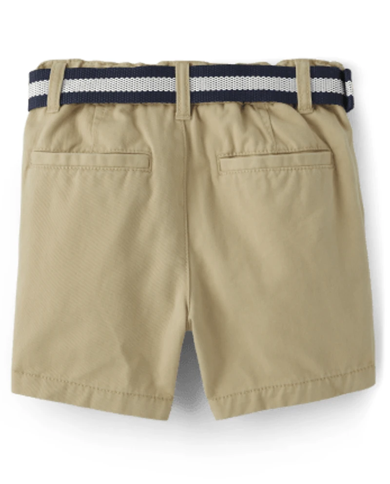 Baby And Toddler Boys Belted Chino Shorts