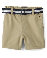 Baby And Toddler Boys Belted Chino Shorts