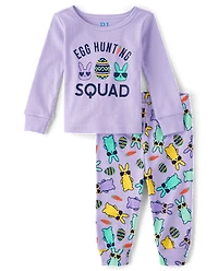 Baby And Toddler Girls Matching Family Egg Hunting Squad Snug Fit Cotton Pajamas