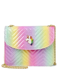 Girls Rainbow Unicorn Quilted Bag