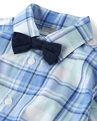 Baby Boys Dad And Me Plaid Poplin 2-Piece Outfit Set