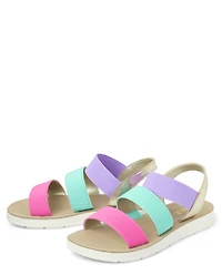 Girls Colorblock Elastic Sandals