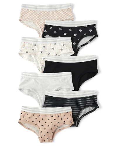 Girls Floral Hipster Underwear 7-Pack
