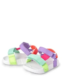 Sandales palmées à blocs de couleurs pour bébé fille