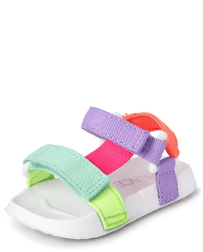Sandales palmées à blocs de couleurs pour bébé fille