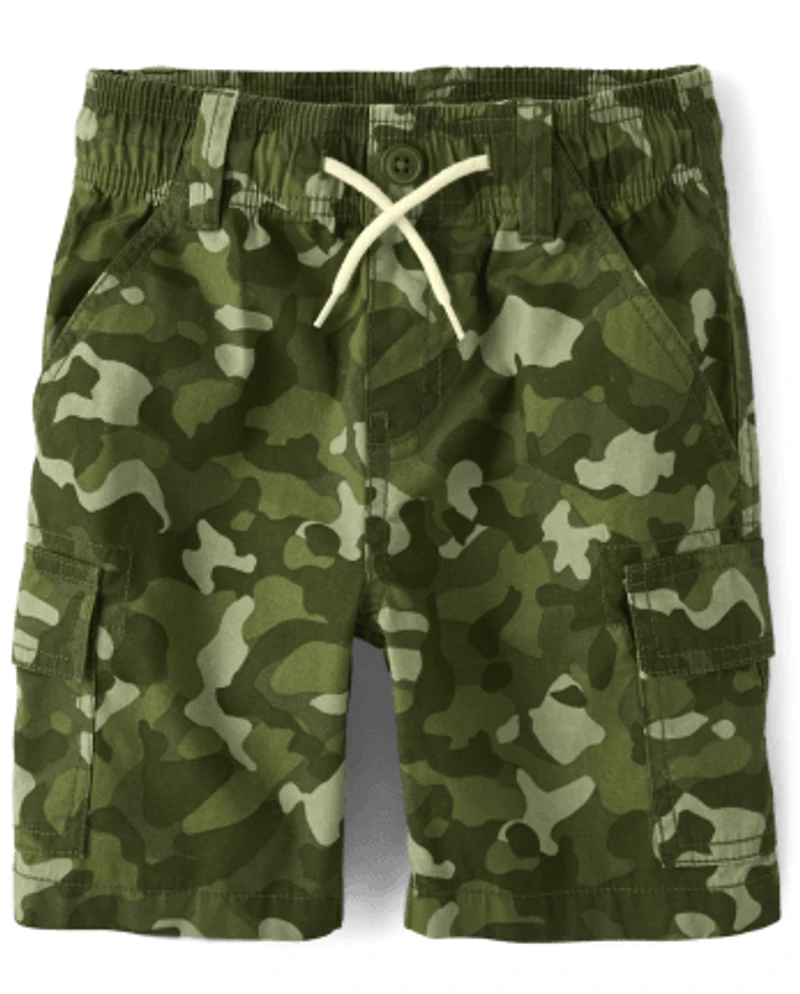 Boys Camo Pull On Cargo Shorts