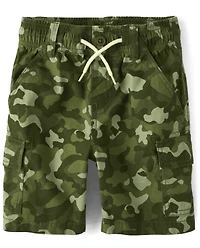 Boys Camo Pull On Cargo Shorts