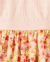 Robe évasée et smockée à fleurs Mommy And Me pour fille