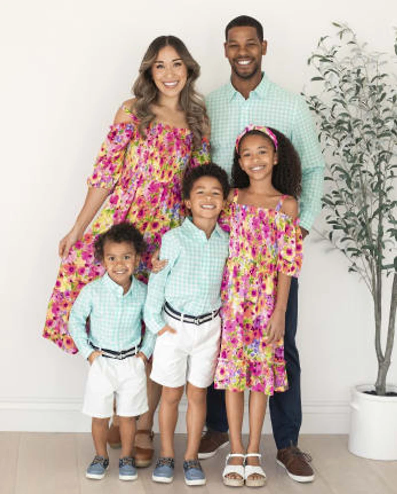 Mens Dad And Me Gingham Poplin Button Up Shirt