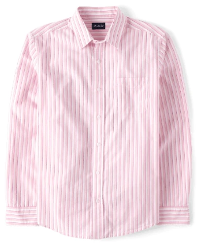 Mens Dad And Me Striped Poplin Button Up Shirt